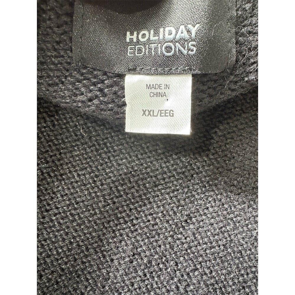 Holiday Editions Sweater Vest Womens 2XL Black Snowman Christmas Button - Picture 8 of 11